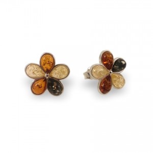 Amber Earrings | Sterling silver | Height - 15mm, Width - 15mm | Weight - 2,5g