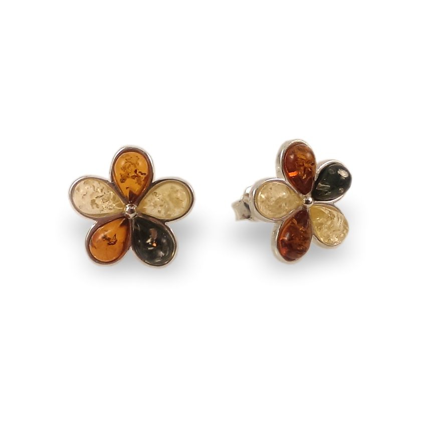 Amber Earrings | Sterling silver | Height - 15mm, Width - 15mm | Weight - 2,5g | ZD.1108S