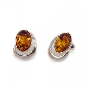 Amber Earrings | Sterling silver | Height - 17mm, Width - 13mm | Weight - 3,3g