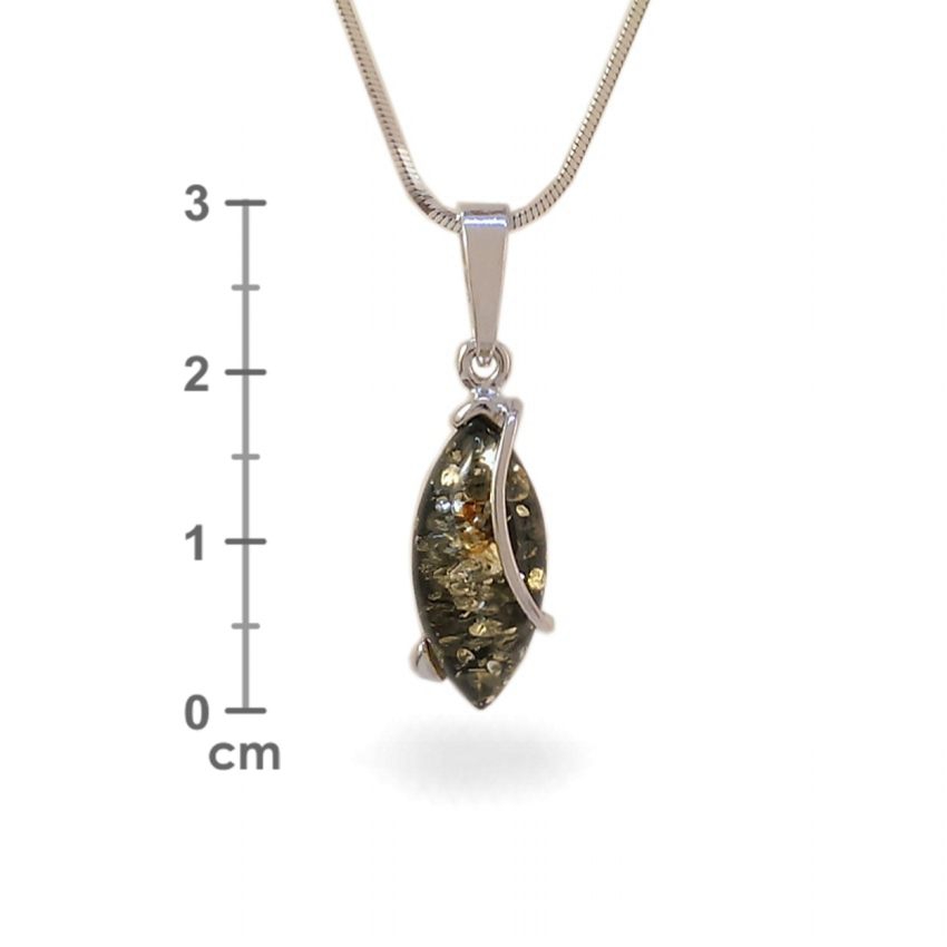 Amber pendant | Sterling silver | Height - 30mm, Width - 9mm | Weight - 1,6g | ZD.1030WG