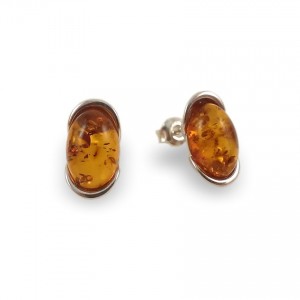 Amber Earrings | Sterling silver | Height - 14mm, Width - 8mm | Weight - 2,7g