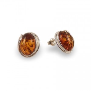 Amber Earrings | Sterling silver | Height - 15mm, Width - 12mm | Weight - 2,7g