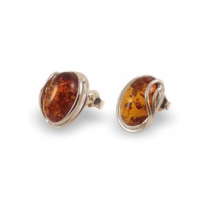 Amber Earrings | Sterling silver | Height - 15mm, Width - 12mm | Weight - 2,7g | ZD.1050S