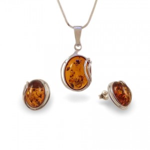 Amber Earrings | Sterling silver | Height - 15mm, Width - 12mm | Weight - 2,7g | ZD.1050S