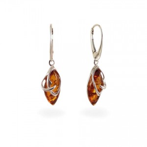 Amber Earrings | Sterling silver | Height - 37mm, Width - 10mm | Weight - 3,6g