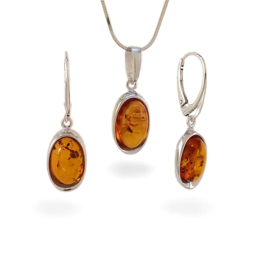 Amber Earrings | Sterling silver | Height - 35mm, Width - 10mm | Weight - 4g