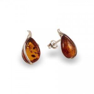 Amber Earrings | Sterling silver | Height - 17mm, Width - 9mm | Weight - 1,7g