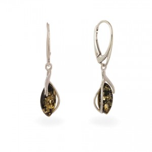 Amber Earrings | Sterling silver | Height - 36mm, Width - 8mm | Weight - 2,5g
