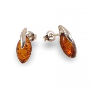 Amber Earrings | Sterling silver | Height - 15mm, Width - 6mm | Weight - 1,5g