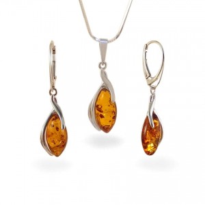 Amber Earrings | Sterling silver | Height - 40mm, Width - 10mm | Weight - 3,7g | ZD.1095K
