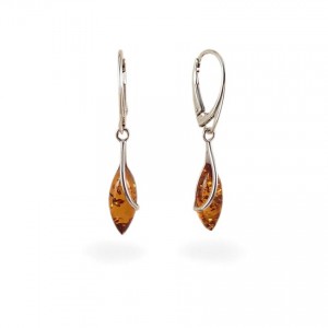Amber Earrings | Sterling silver | Height - 39mm, Width - 7mm | Weight - 2,7g