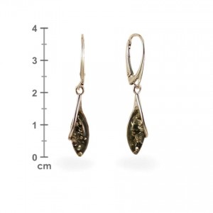 Amber Earrings | Sterling silver | Height - 39mm, Width - 7mm | Weight - 2,7g | ZD.1103KG