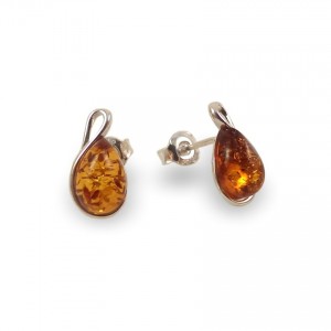 Amber Earrings | Sterling silver | Height - 18mm, Width - 7mm | Weight - 1,5g