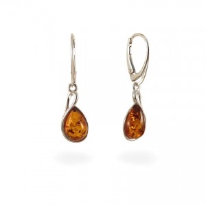 Amber Earrings | Sterling silver | Height - 36mm, Width - 10mm | Weight - 3,7g