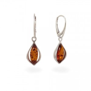 Amber Earrings | Sterling silver | Height - 37mm, Width - 11mm | Weight - 4g