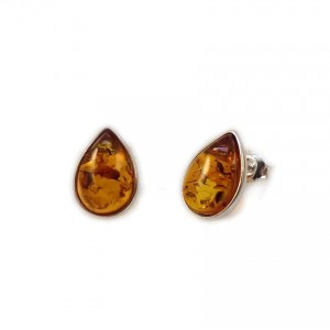 Amber Earrings | Sterling silver | Height - 13mm, Width - 9mm | Weight - 1,8g