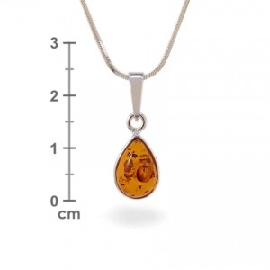 Amber pendant | Sterling silver | Height - 24mm, Width - 9mm | Weight - 1,1g | ZD.681