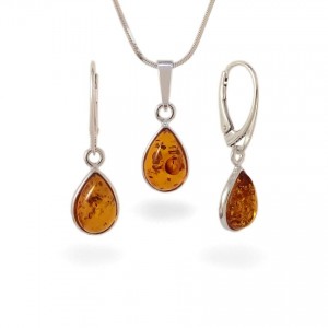Amber Earrings | Sterling silver | Height - 33mm, Width - 9mm | Weight - 2,7g