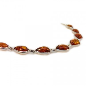 Amber bracelet | Sterling silver | Length - 18,7 to 21,7 cm, Width - 9mm | Weight - 8,8g | ZD.680
