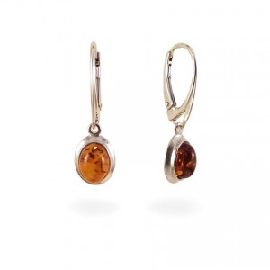 Amber Earrings | Sterling silver | Height - 29mm, Width - 9mm | Weight - 2,5g