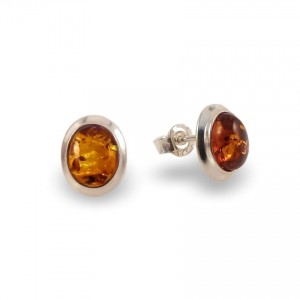 Amber Earrings | Sterling silver | Height - 11mm, Width - 9mm | Weight - 1,8g