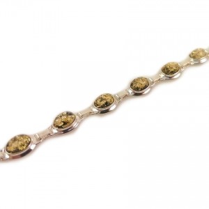 Amber bracelet | Sterling silver | Length - 19,3 to 22,3 cm, Width - 9mm | Weight - 10,1g | ZD.320BG