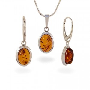 Amber Earrings | Sterling silver | Height - 33mm, Width - 11mm | Weight - 3,5g