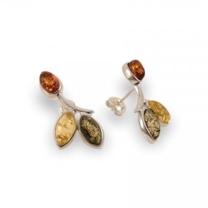 Amber Earrings | Sterling silver | Height - 24mm, Width - 12mm | Weight - 3,1g