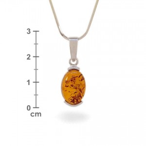 Amber pendant | Sterling silver | Height - 28mm, Width - 10mm | Weight - 1,7g | ZD.979W