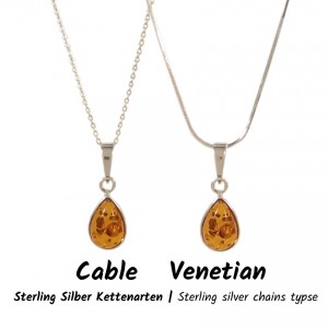 Amber pendant | Sterling silver | Height - 17mm, Width - 9mm | Weight - 0,9g | ZD.359W