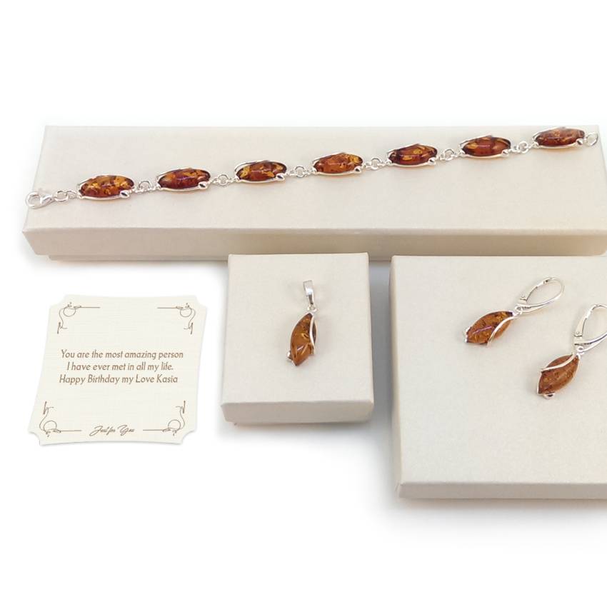 Amber bracelet | Sterling silver | Length - 20,5 to 23,5 cm, Width - 9mm | Weight - 10,2g | ZD.1030