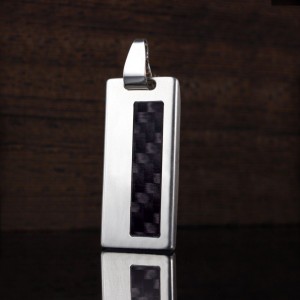 Carbon Fiber Flash Drive | USB 2.0 16GB | Sterling Silver | Carbon Fiber | Available in 10 fonts nad Ikons
