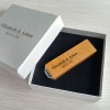 Wedding USB flash drive | USB 3.0 64GB | Bamboo wood | Silver-plated Pendant | With engraving on flash drive & packaging