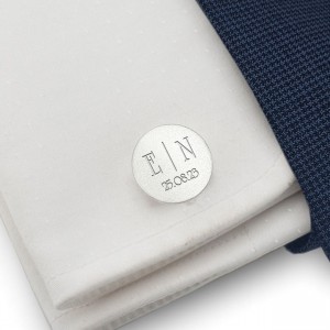 Groom cufflinks | initials & wedding date | Sterling silver | ZD192