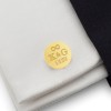 Gold Groom cufflinks | With initials and wedding date | Sterling silver gold plated | ZD.138Gold