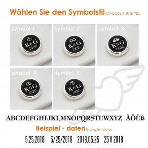 Wedding cufflinks | initials and wedding date | Sterling silver | Onyx stone | ZD102