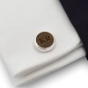 Engraved Wooden Cufflinks | Available in 10 fonts | Sterling silver | American Walnut | ZD.51