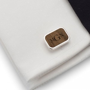 Personalised Monogram Cufflinks | Available in 10 fonts | Sterling silver | American Walnut | ZD.63