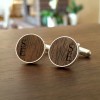 Personalised Wooden Cufflinks | Available in 10 fonts | Sterling silver | American Walnut | ZD.55-1