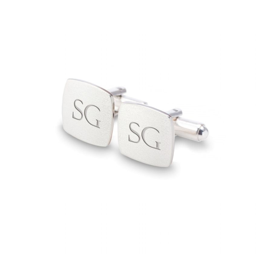 Engraved Sterling Silver Cufflinks | Available in 10 fonts | Sterling silver | ZD.96