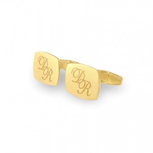 Custom Gold Cufflinks | Available in 10 fonts | Sterling silver gold plated | ZD.222Gold