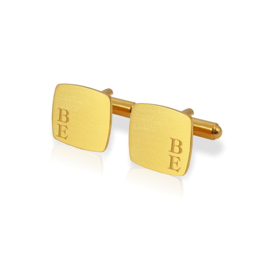 Custom Gold Cufflinks | Available in 10 fonts | Sterling silver gold plated | ZD.126Gold
