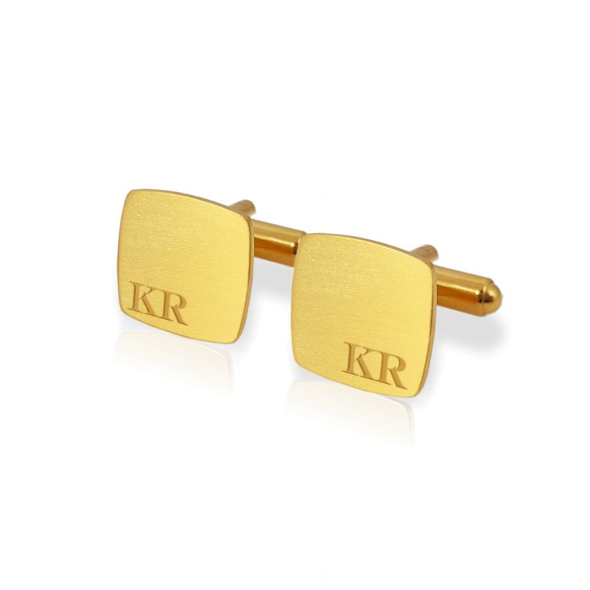 Custom Gold Cufflinks | Available in 10 fonts | Sterling silver gold plated | ZD.97Gold