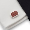 Rot Manschettenknöpfe aus Holz | 925er Sterling Silber | Mahagonie Holz | ZD.18