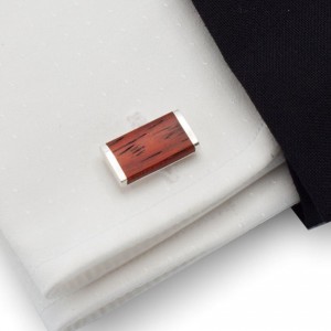 Rectangular Wood Cufflinks |  Sterling silver | Mahogany wood | ZD.11