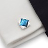 Blaue Hochzeit Manschettenknöpfe | 925er Sterling Silber | Natürliche Schale | ZD.25