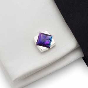 Purple Wedding Cufflinks | Sterling silver | Natural Shell | ZD.24