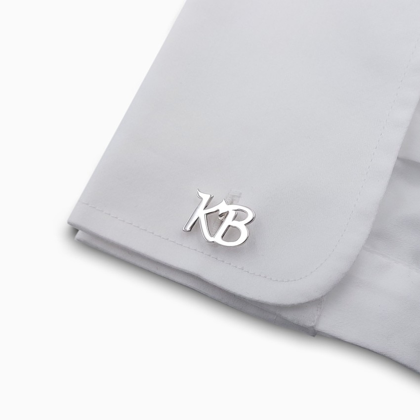 Sterling silver Initial Letter Cufflinks | Sterling silver | ZD301