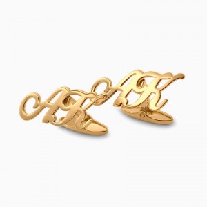 Gold Initial Letter Cufflinks | Sterling silver gold plated | ZD301G