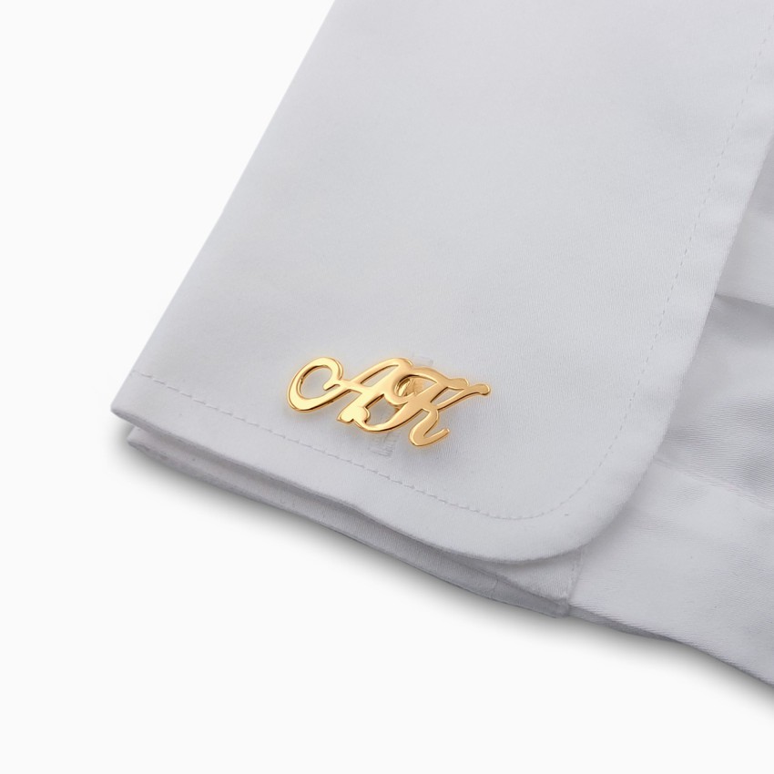 Gold Initial Letter Cufflinks | Sterling silver gold plated | ZD301G
